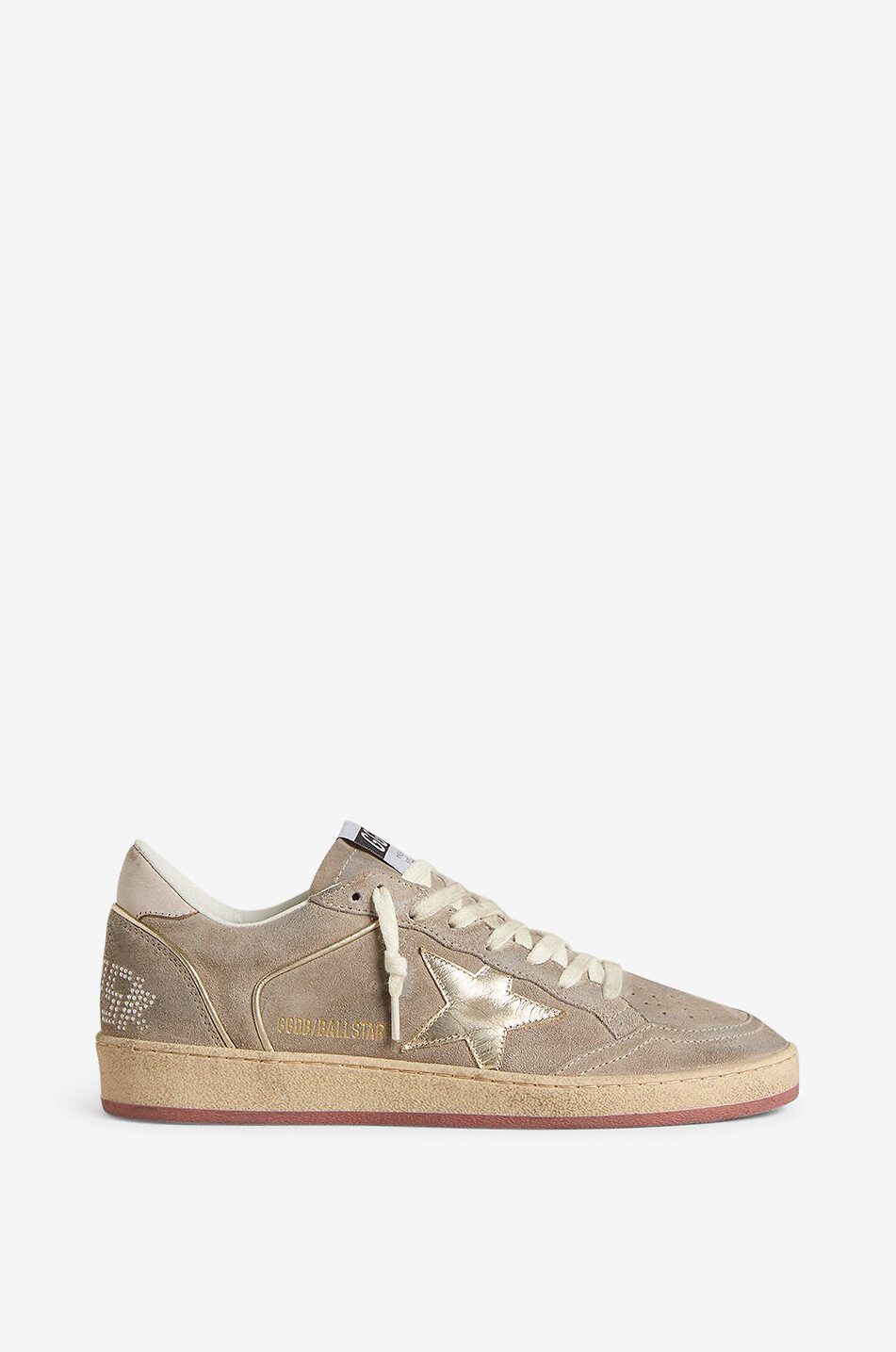 GOLDEN GOOSE Ball Star Double Quarter low-top suede sneakers with silver star Women BROWN 1