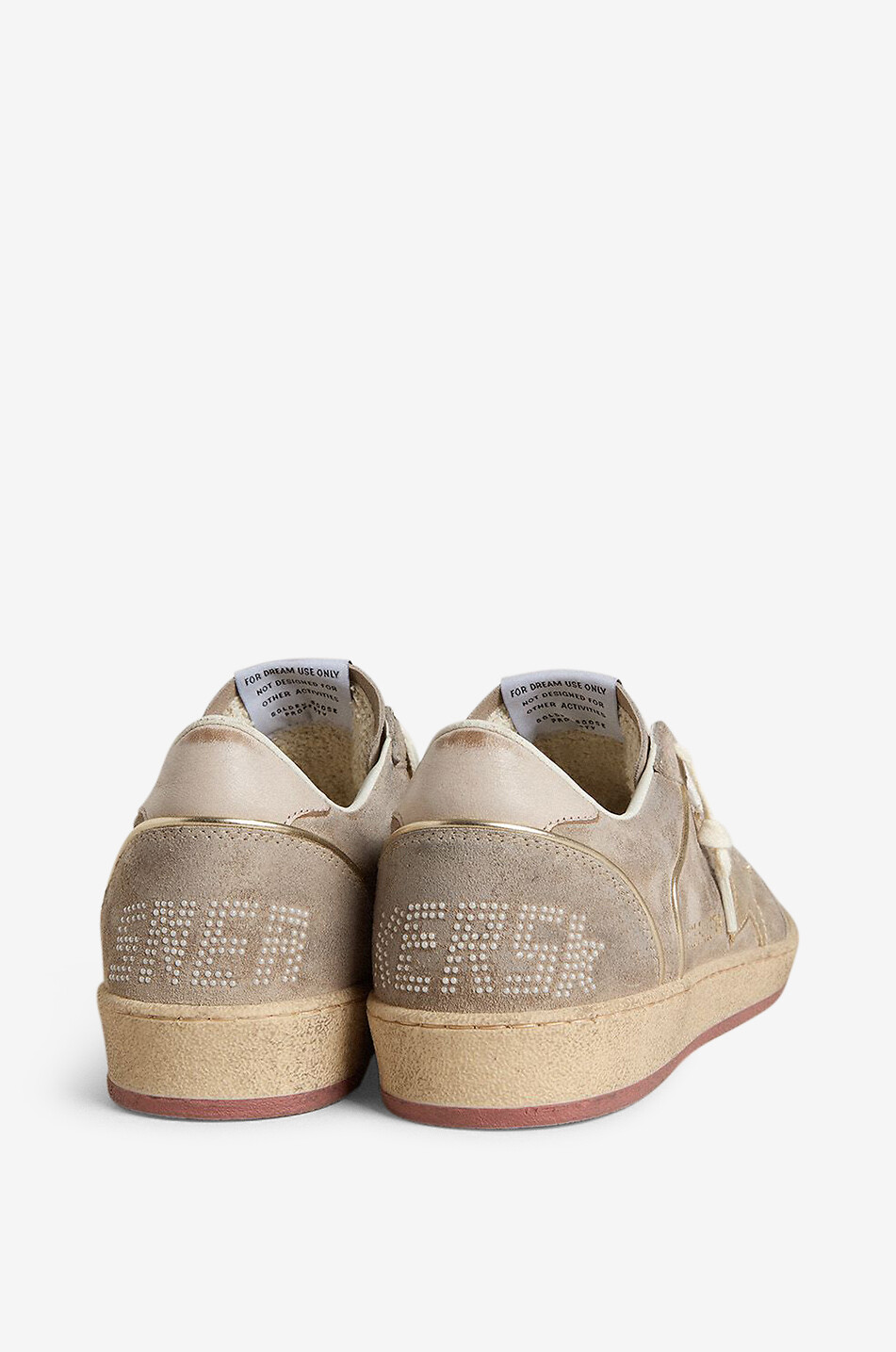 GOLDEN GOOSE Ball Star Double Quarter low-top suede sneakers with silver star Women BROWN 3