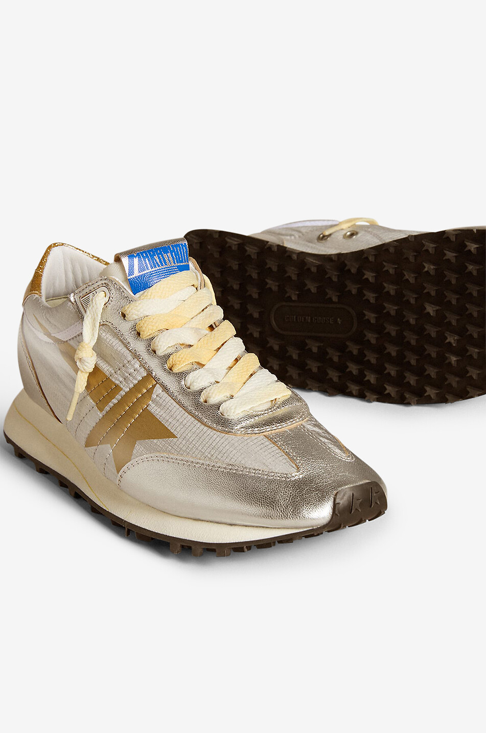 Marathon low-top ripstop and metallic leather sneakers
