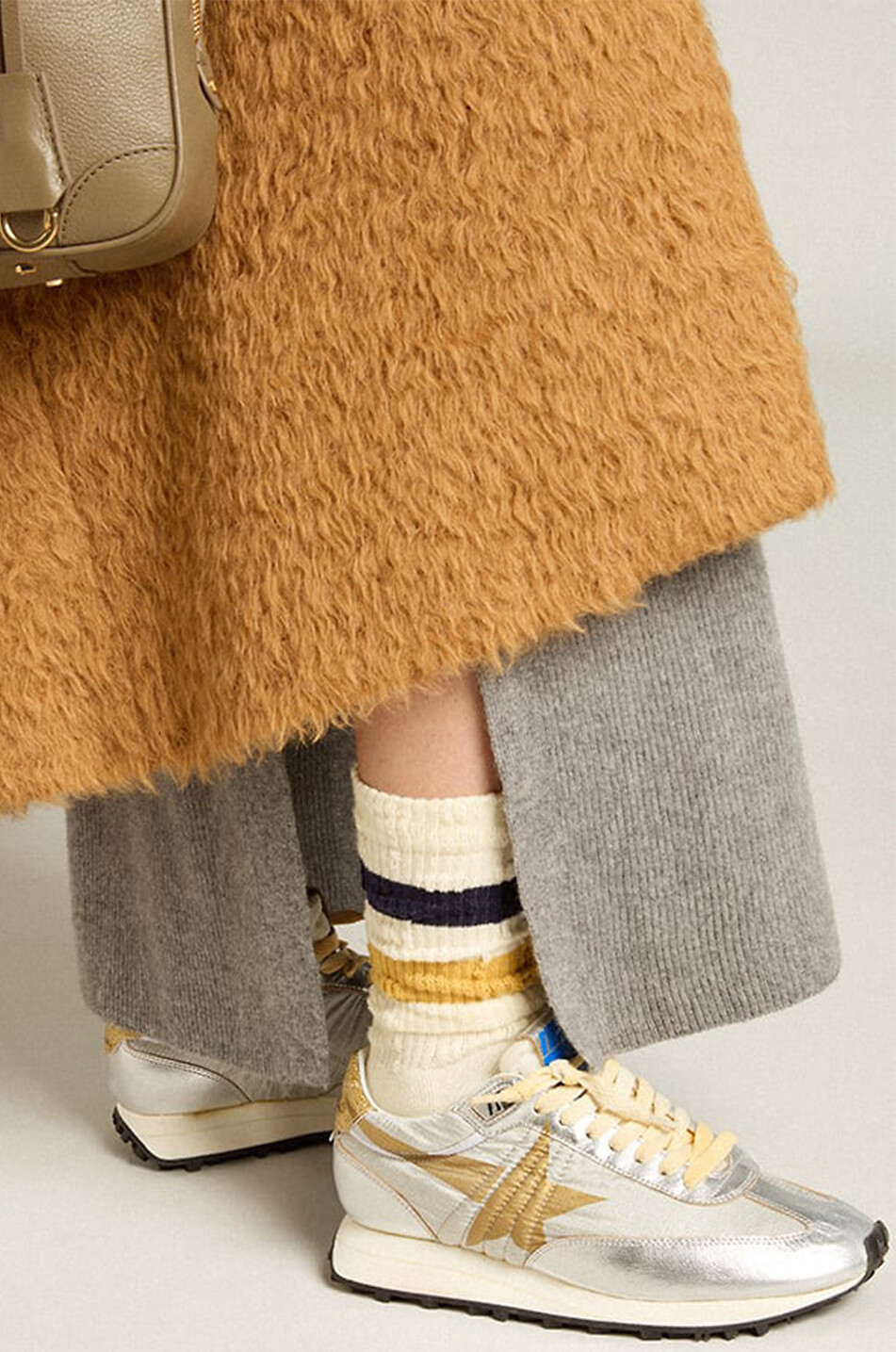 Marathon low-top ripstop and metallic leather sneakers