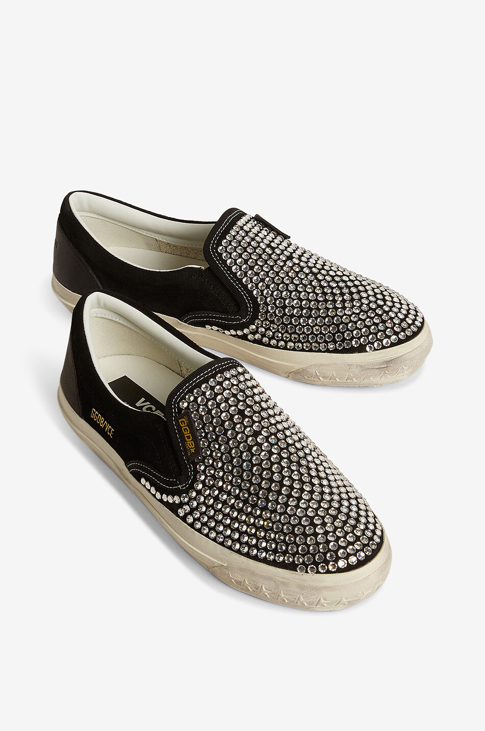 Baskets slip-on en daim à cristaux VCE