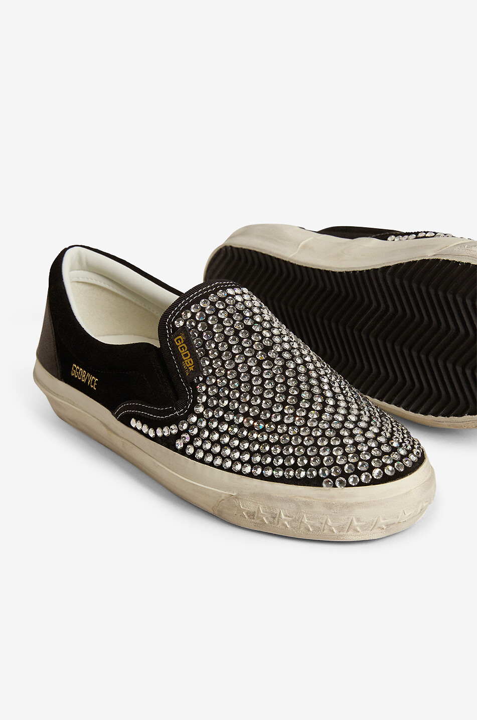 Baskets slip-on en daim à cristaux VCE