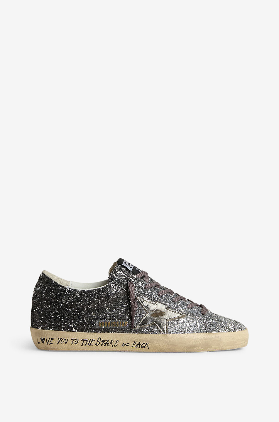 Glitter-bedeckte niedrige Sneakers Super-Star Classic