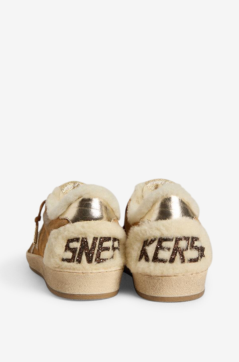 GOLDEN GOOSE Baskets basses en cuir suédé vieilli Ball Star Femme COGNAC 3