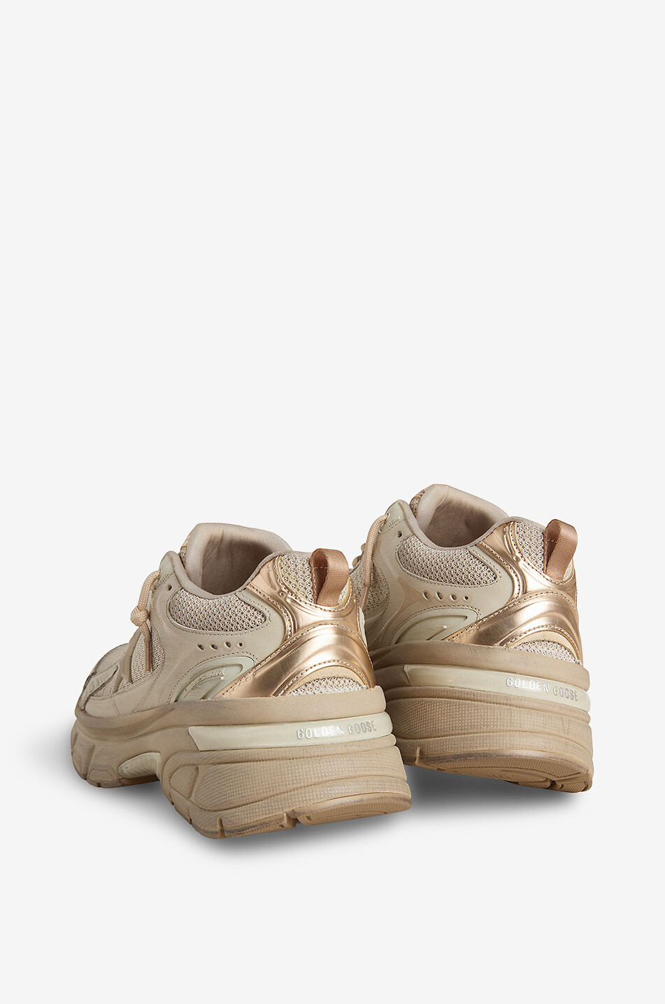 GOLDEN GOOSE Niedrige Mesh- und Ledersneakers Lightstar Damen BRAUN 4