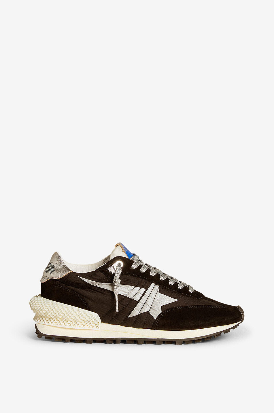 GOLDEN GOOSE Baskets basses en ripstop et daim Marathon Femme NOIR 1