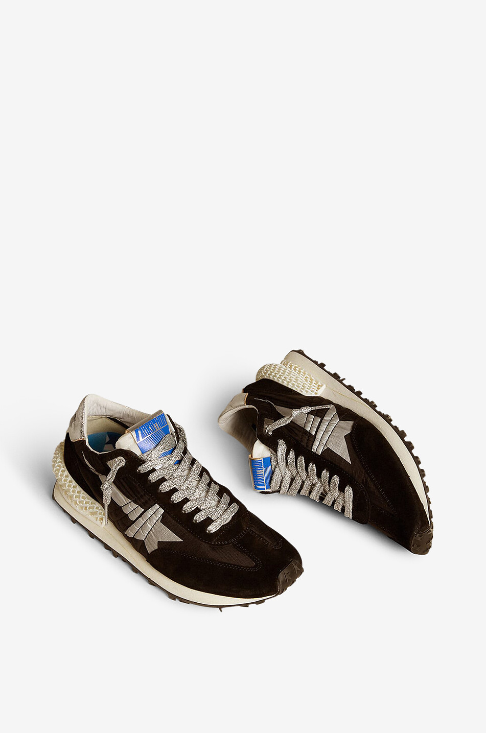 GOLDEN GOOSE Baskets basses en ripstop et daim Marathon Femme NOIR 2