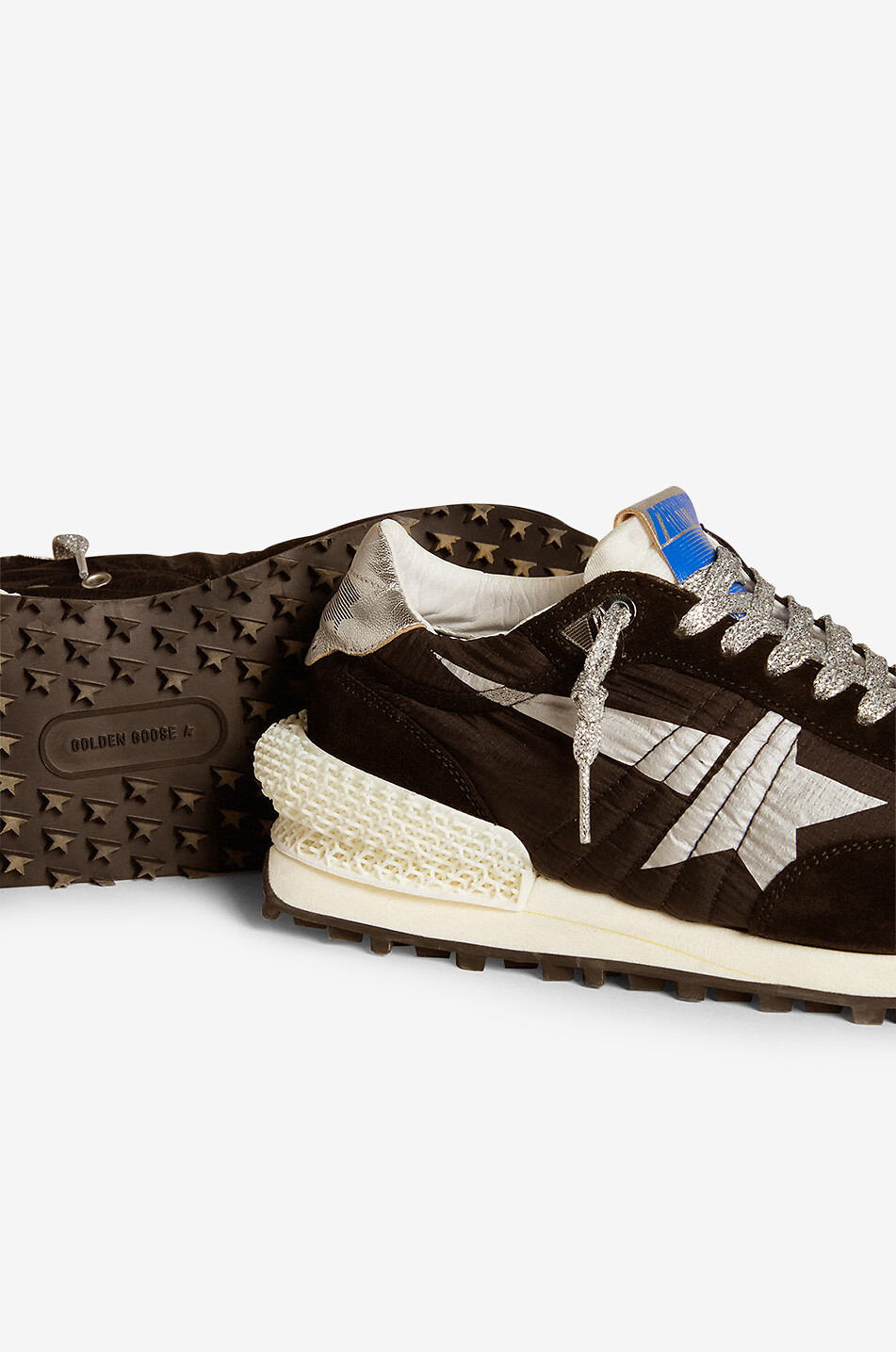 GOLDEN GOOSE Baskets basses en ripstop et daim Marathon Femme NOIR 5