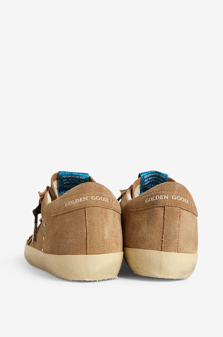 GOLDEN GOOSE Baskets en daim à franges et cabochons Super-Star Classic Femme MARRON CLAIR 3