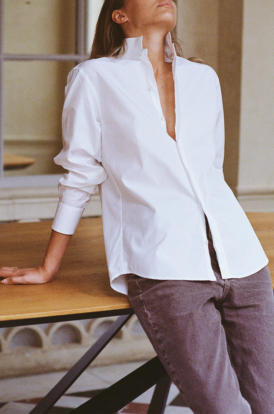 BOURRIENNE PARIS X Chemise à col officier en popeline Amazone Femme BLANC 4