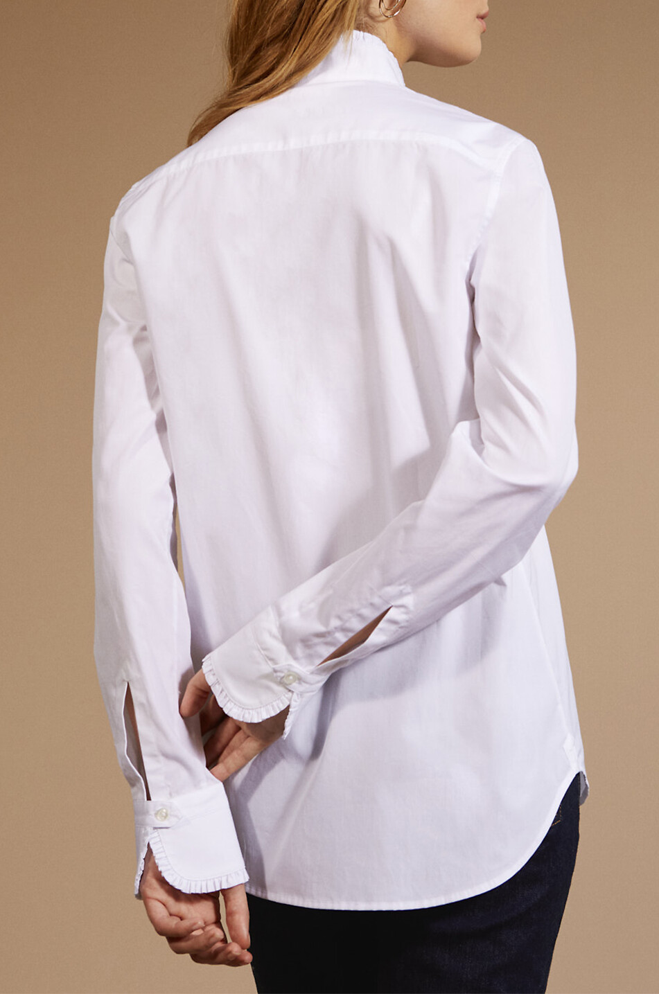 BOURRIENNE PARIS X Cavalière high-collar popeline shirt Women WHITE 4