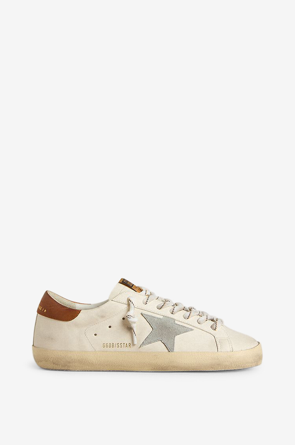 GOLDEN GOOSE Baskets basses en cuir à étoile daim Super-Star Classic Homme BLANC CASSE 1