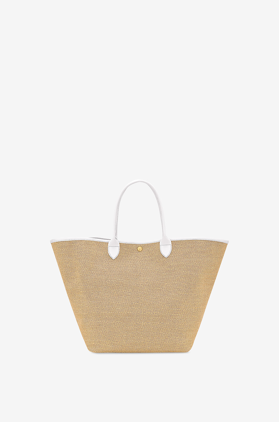 LONGCHAMP Panier effet raphia orné d'un charm Le Pliage Collection M Femme BLANC 4