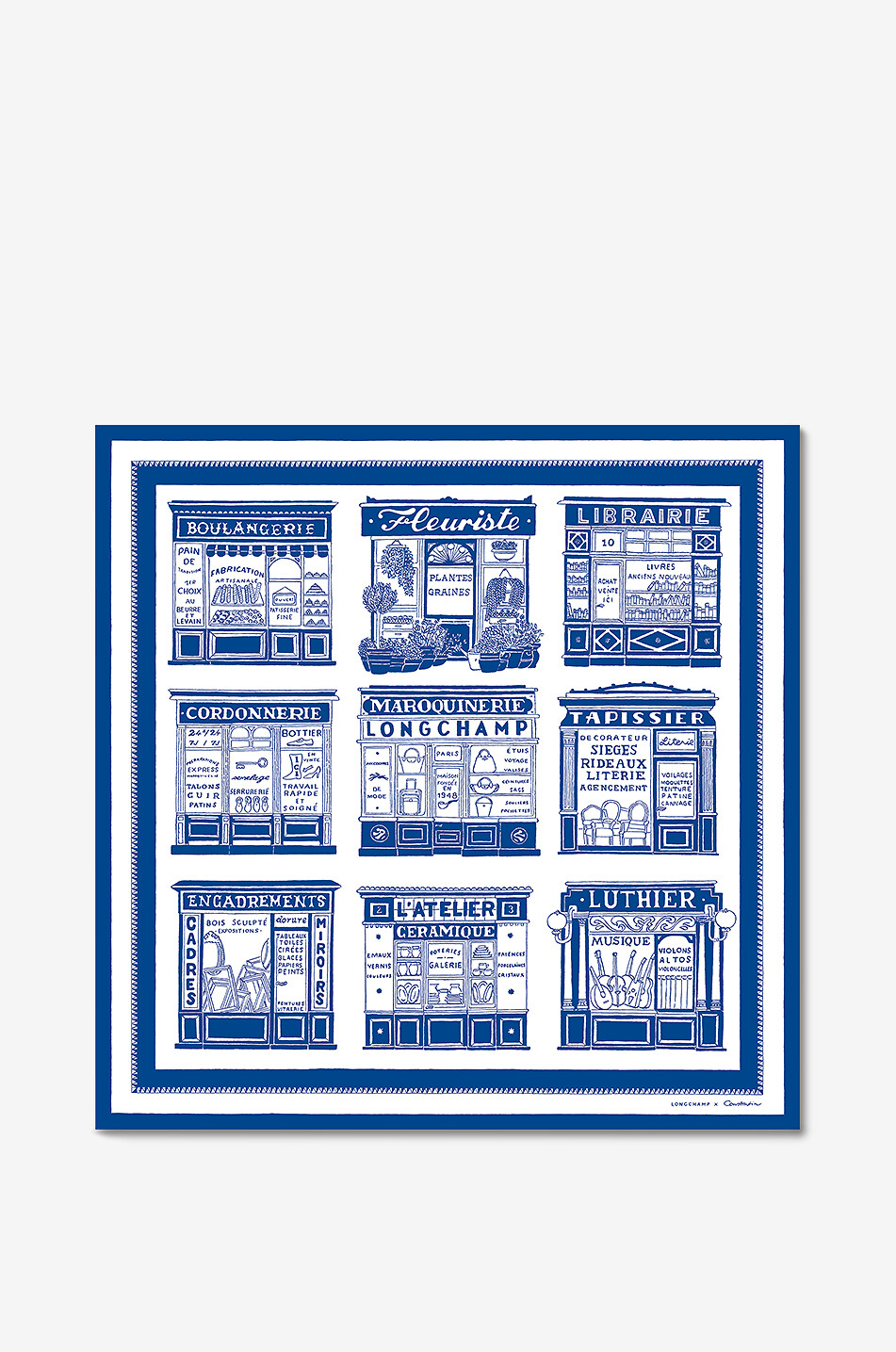 Foulard carré en sergé de soie Les Artisans de Paris