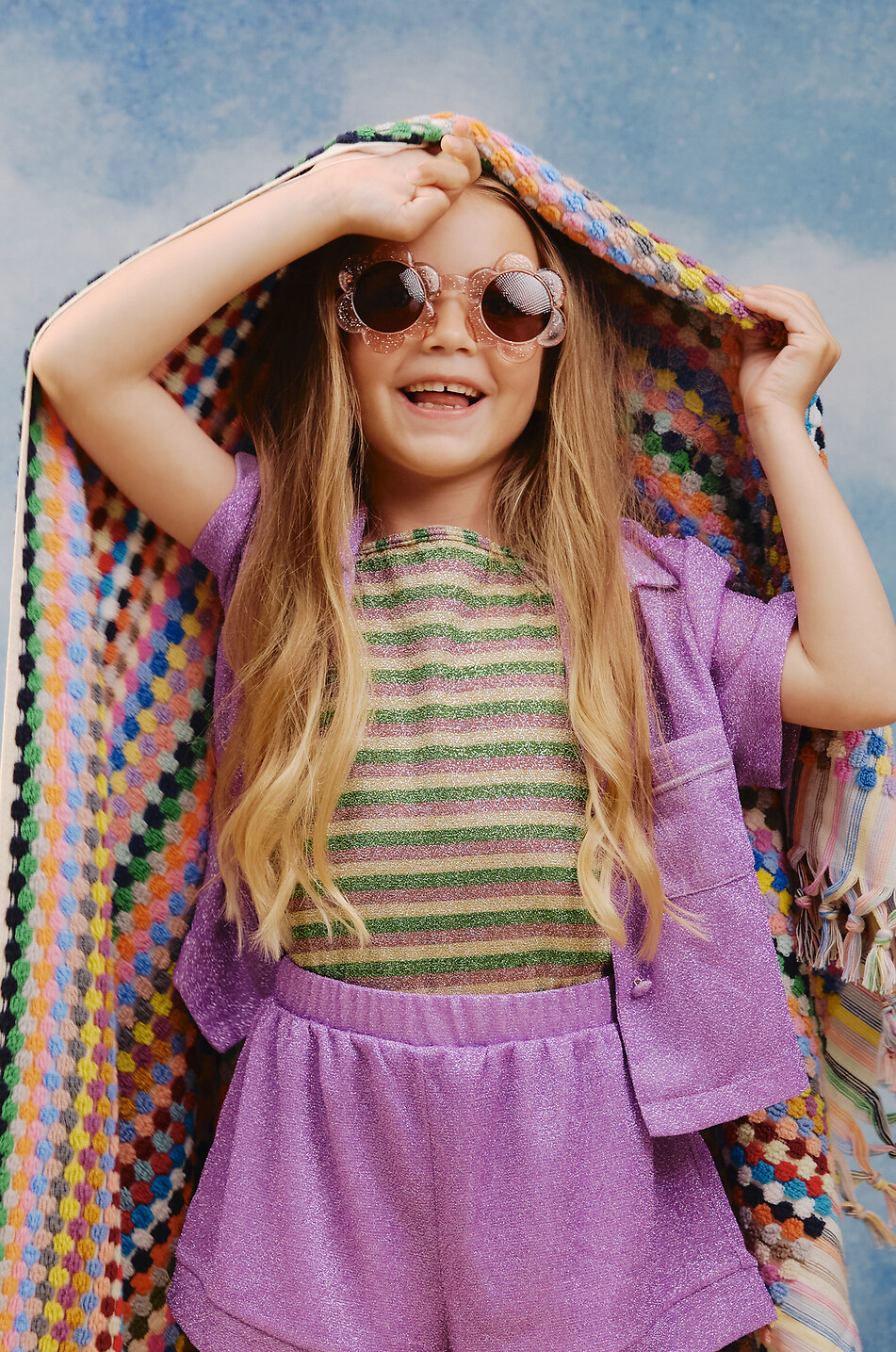 OSEREE Weite Shorts für Kinder Lumière Mädchen VIOLETT 5