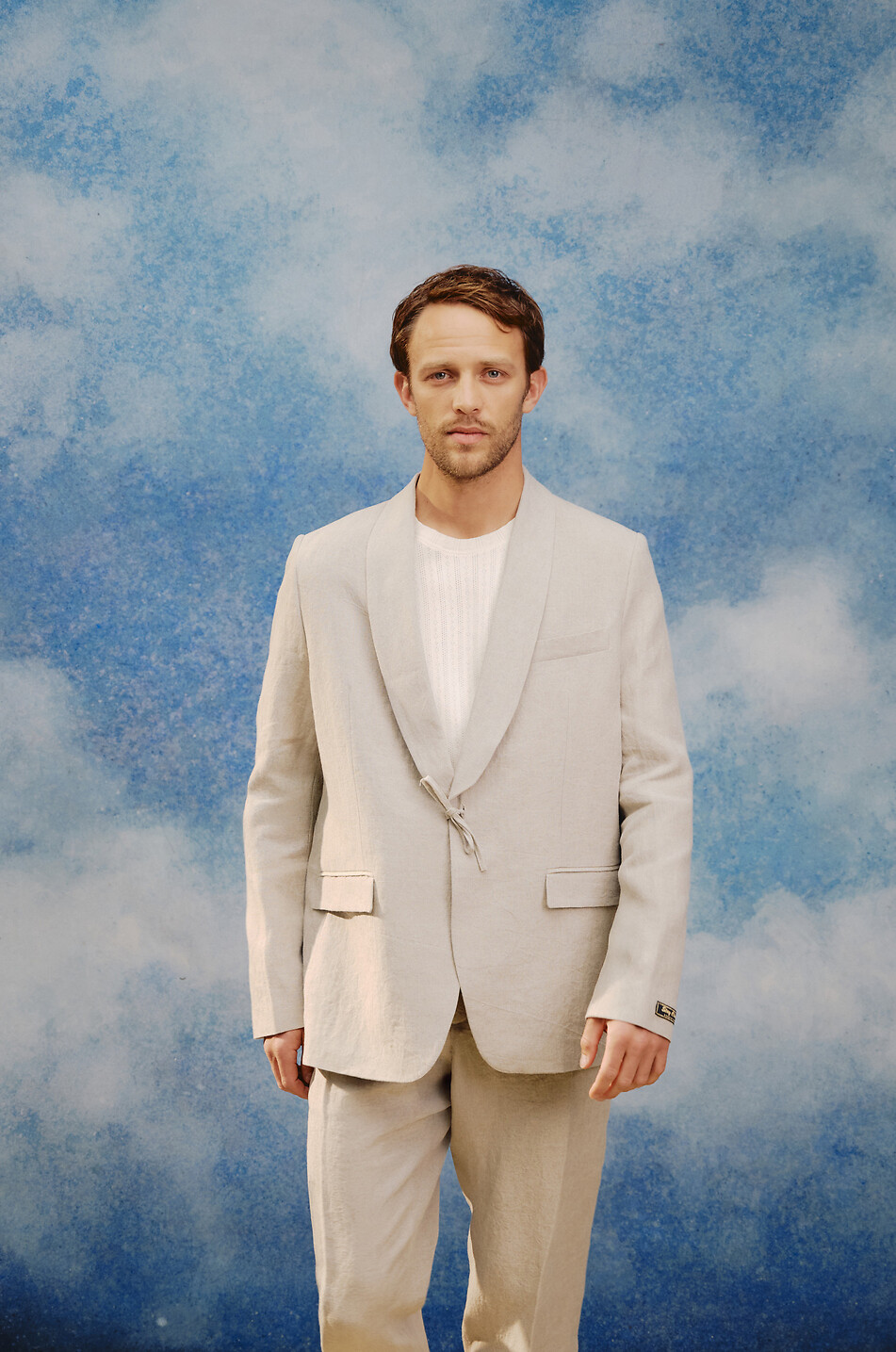 A KIND OF GUISE Shinji single-breasted linen blazer Men BEIGE 4