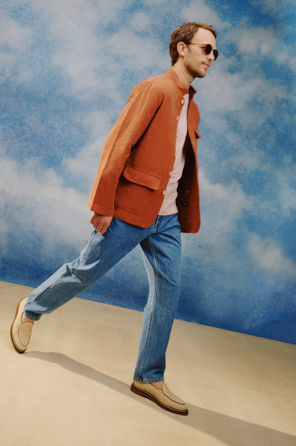 DRAKES Jean fuselé taille haute Bleach Wash Japanese Selvedge Homme BLEU 4