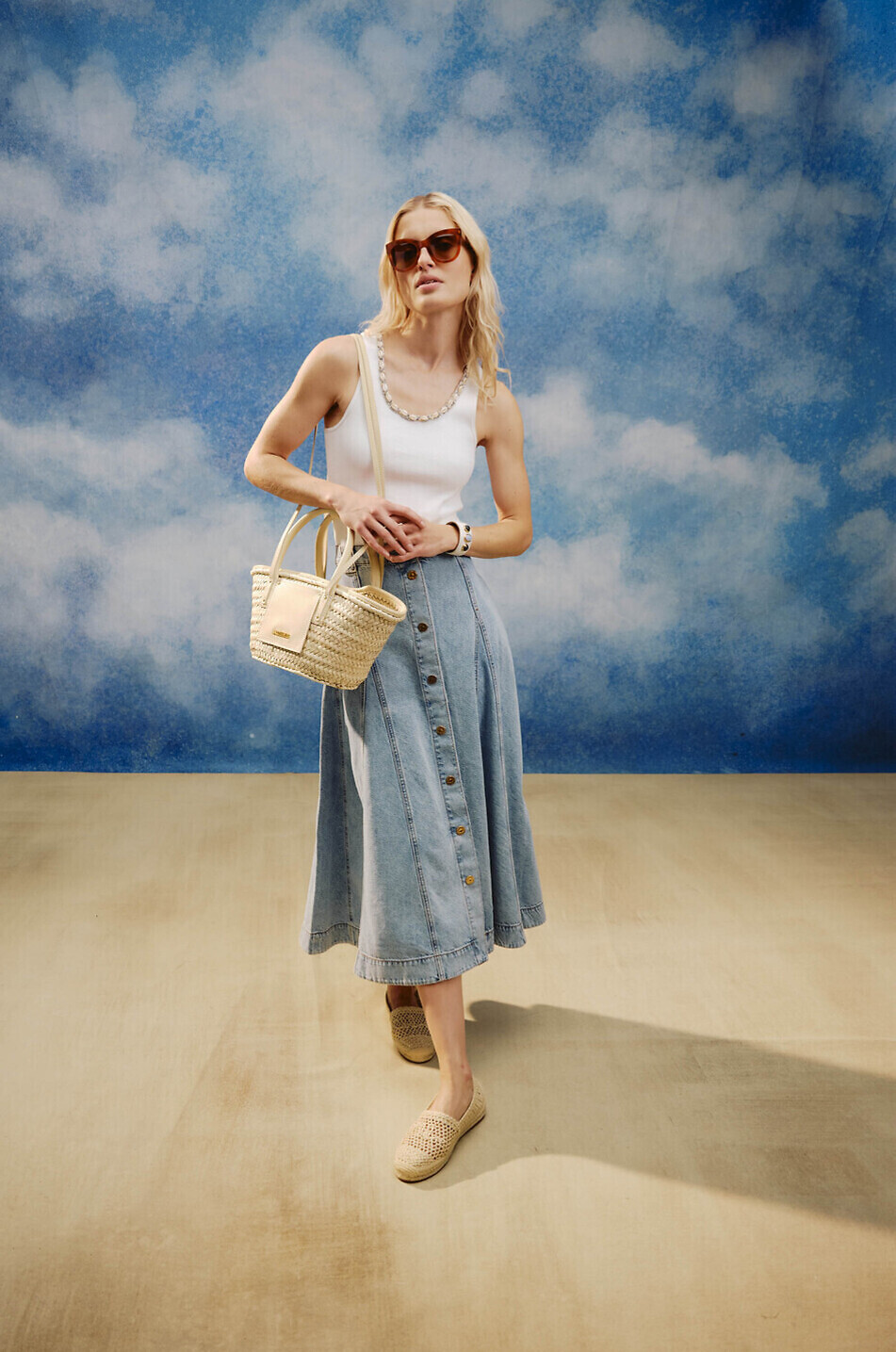 JACQUEMUS Panier en raphia et cuir Le Petit Panier Soli Femme BLANC CASSE 5