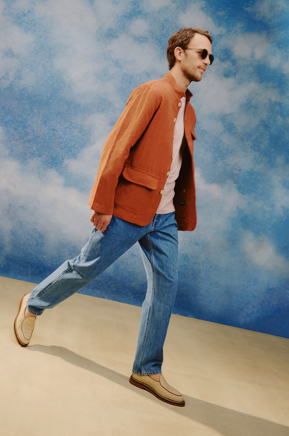 DRAKES Veste légère en lin Forestiere Homme ROUGE FONCÉ 5