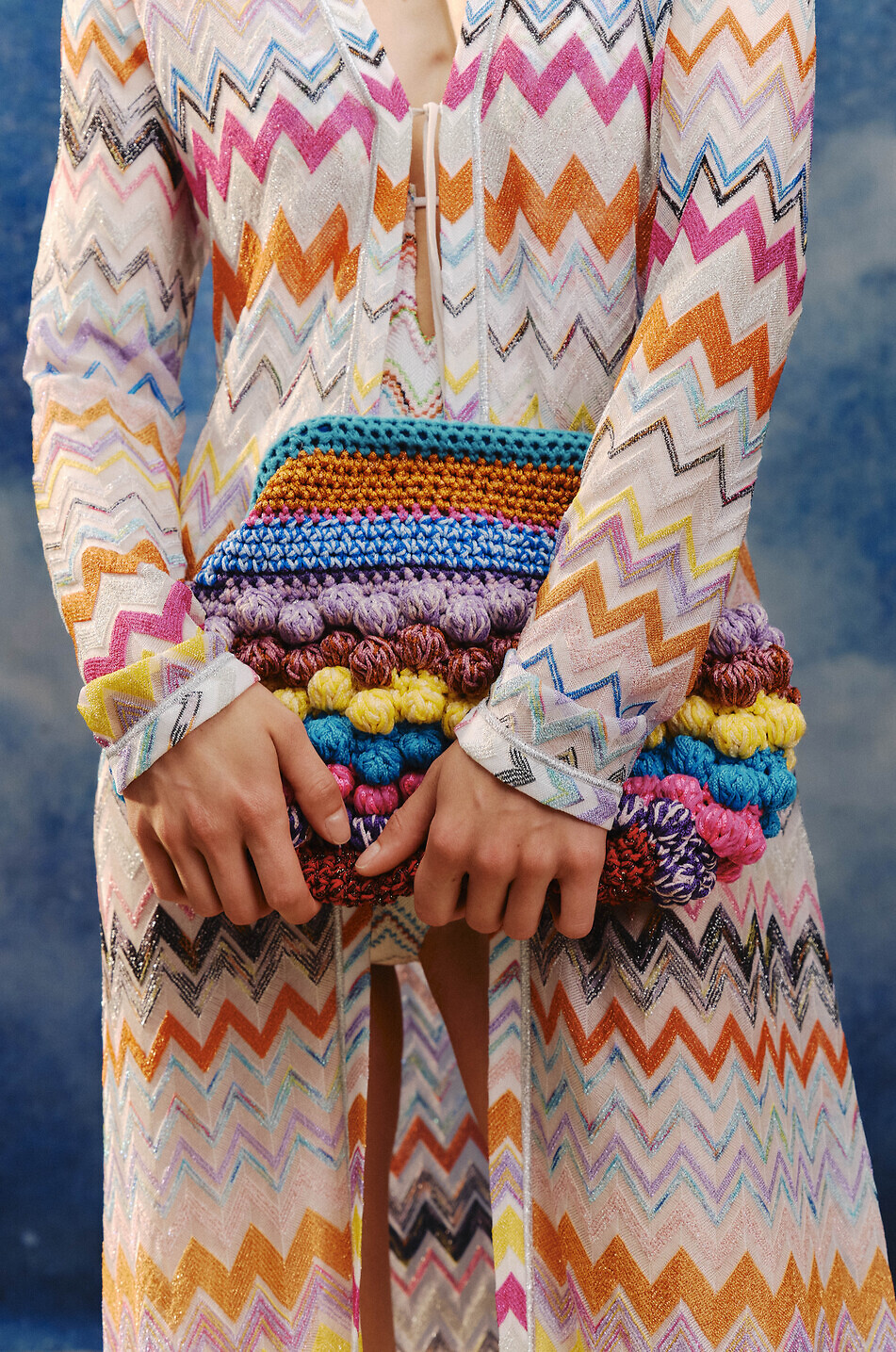 MISSONI Maillot de bain une pièce en maille zigzag à encolure plongeante Femme MULTICOLORE 5