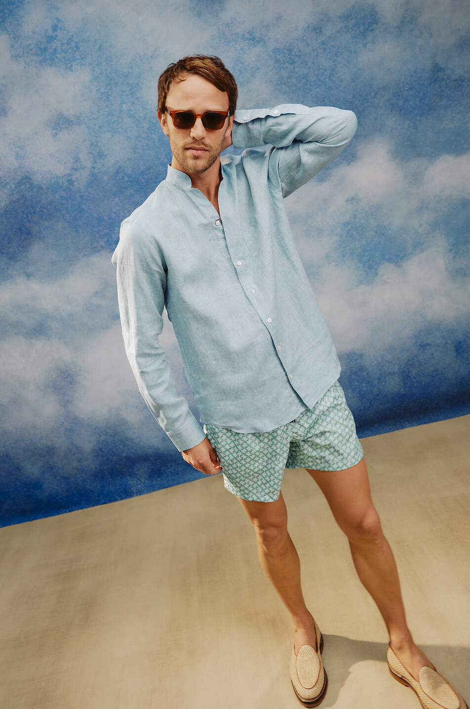 FEDELI Short de bain imprimé tortues Madeira Homme VERT CLAIR 3