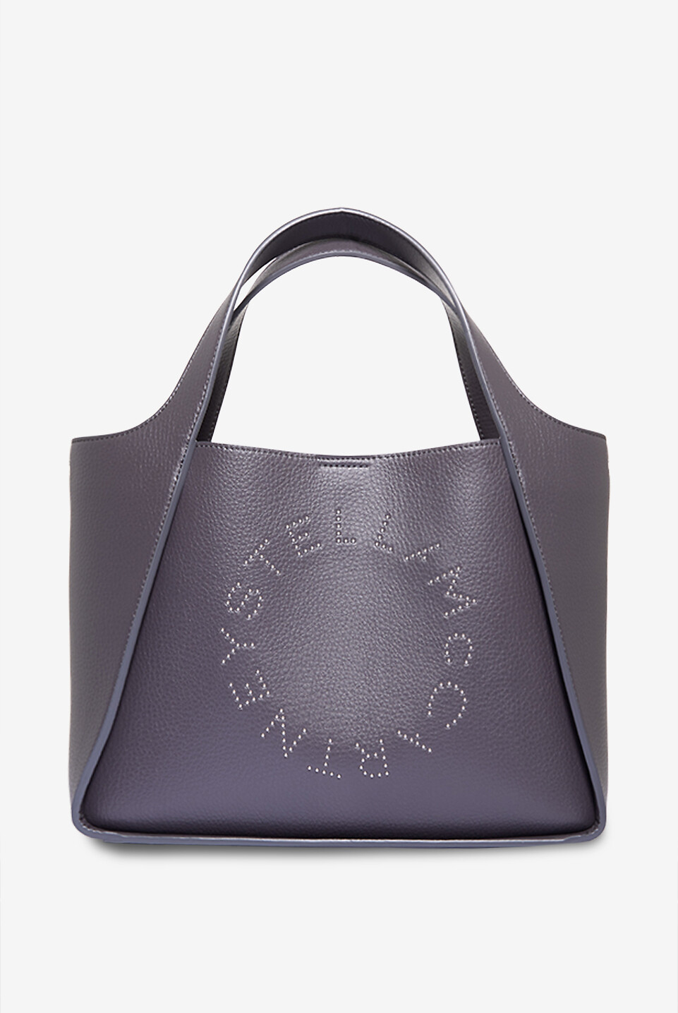 STELLA McCARTNEY Logo studded tote bag with shoulder strap Women DARK GREY 1