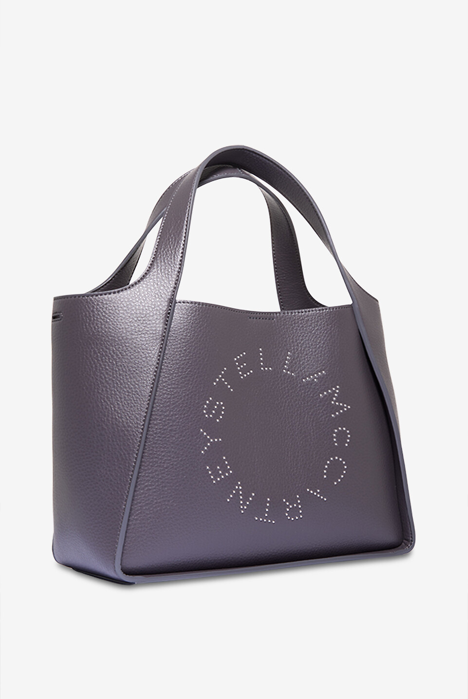 STELLA McCARTNEY Logo studded tote bag with shoulder strap Women DARK GREY 2