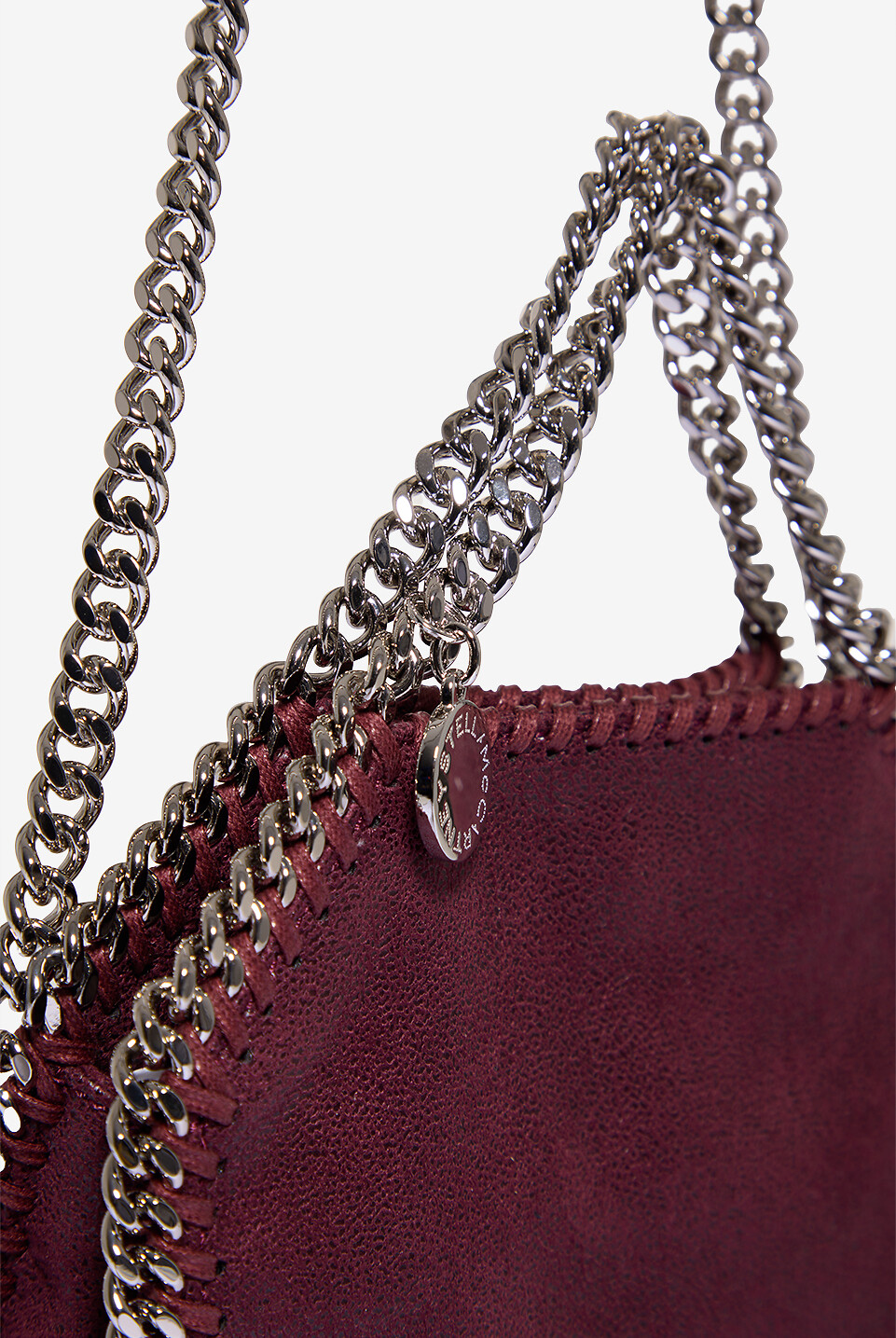 STELLA McCARTNEY Falabella Shaggy Deer Tiny faux suede tote bag Women DARK RED 6
