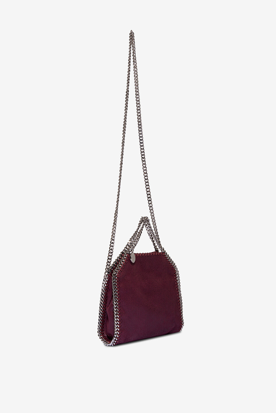 STELLA McCARTNEY Falabella Shaggy Deer Tiny faux suede tote bag Women DARK RED 5