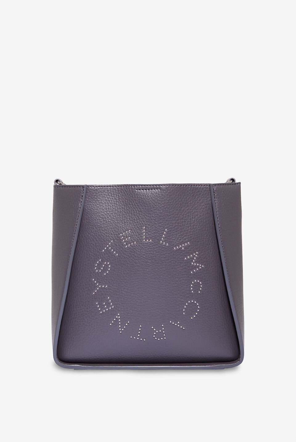 Logo Small grained faux leather studded cross body bag