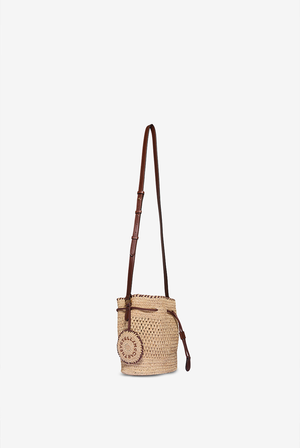STELLA McCARTNEY Falabella crochet raffia bucket bag Women BEIGE 2