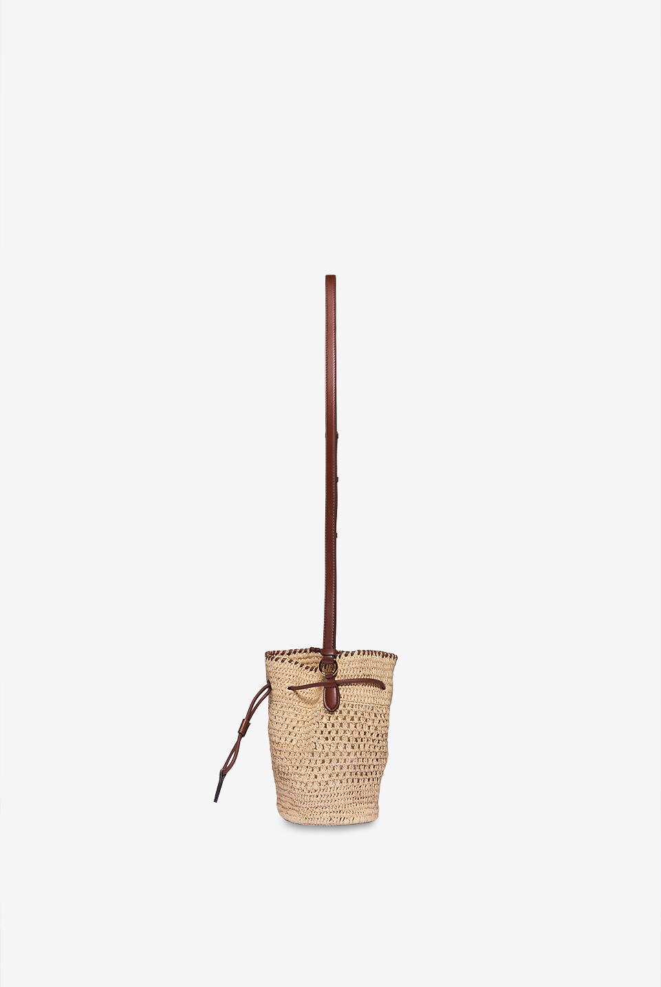 STELLA McCARTNEY Falabella crochet raffia bucket bag Women BEIGE 4