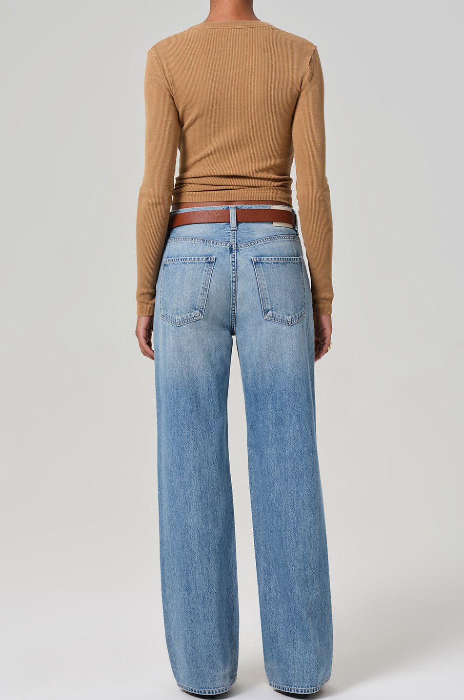 CITIZENS OF HUMANITY Annina regenerative cotton high-rise wide-leg jeans Women LIGHT BLUE 3