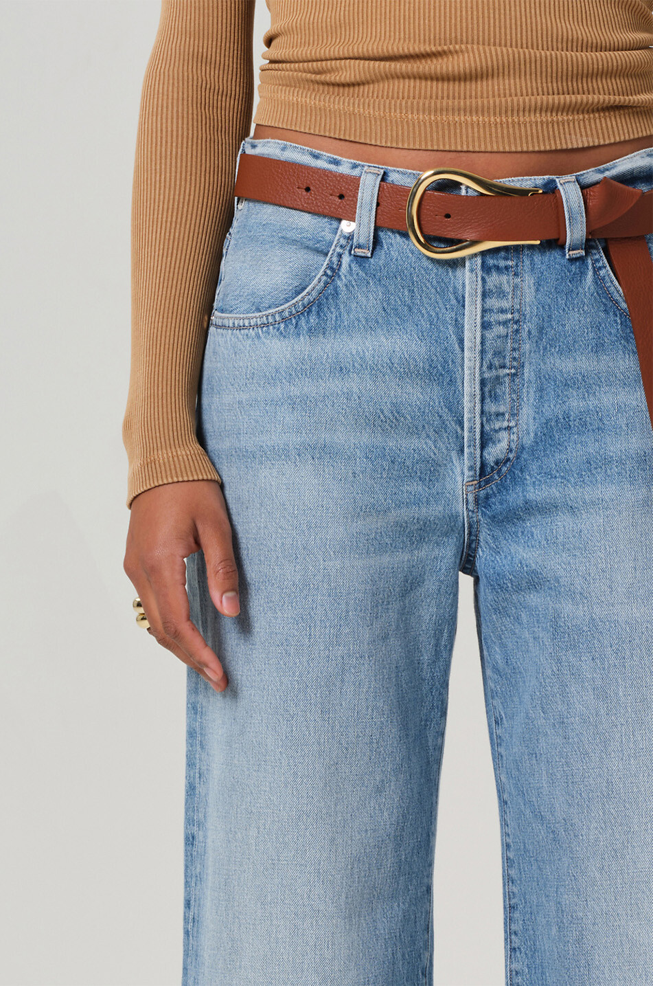 CITIZENS OF HUMANITY Annina regenerative cotton high-rise wide-leg jeans Women LIGHT BLUE 5