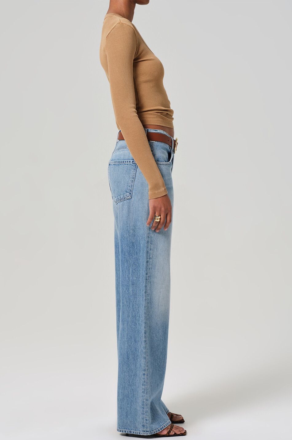 CITIZENS OF HUMANITY Annina regenerative cotton high-rise wide-leg jeans Women LIGHT BLUE 6