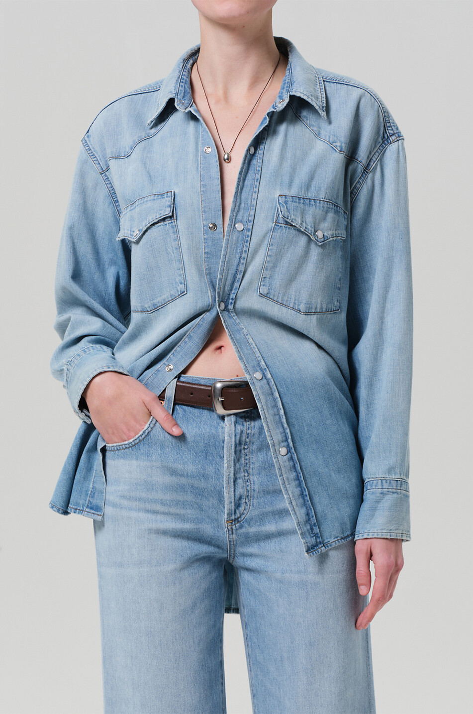 CITIZENS OF HUMANITY Langärmeliges Hemd Rancher Kayla Damen HELLBLAU 2