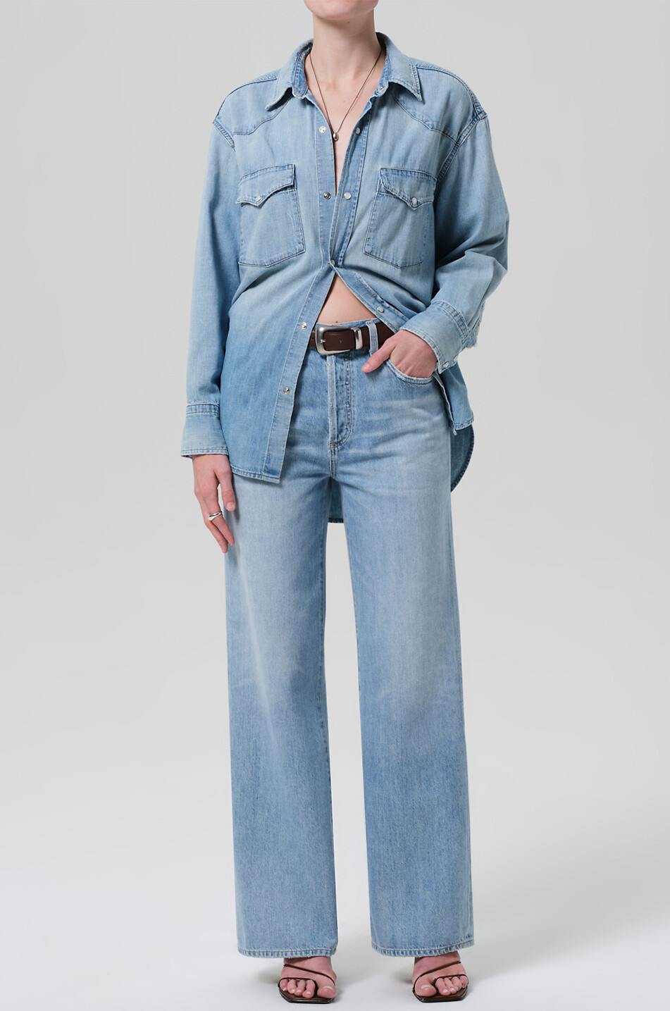 CITIZENS OF HUMANITY Langärmeliges Hemd Rancher Kayla Damen HELLBLAU 3