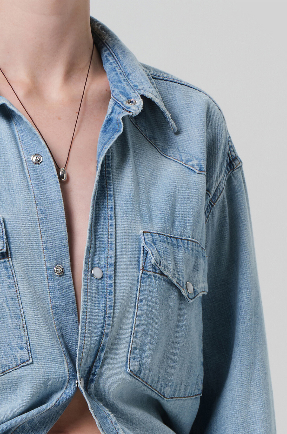 CITIZENS OF HUMANITY Langärmeliges Hemd Rancher Kayla Damen HELLBLAU 5