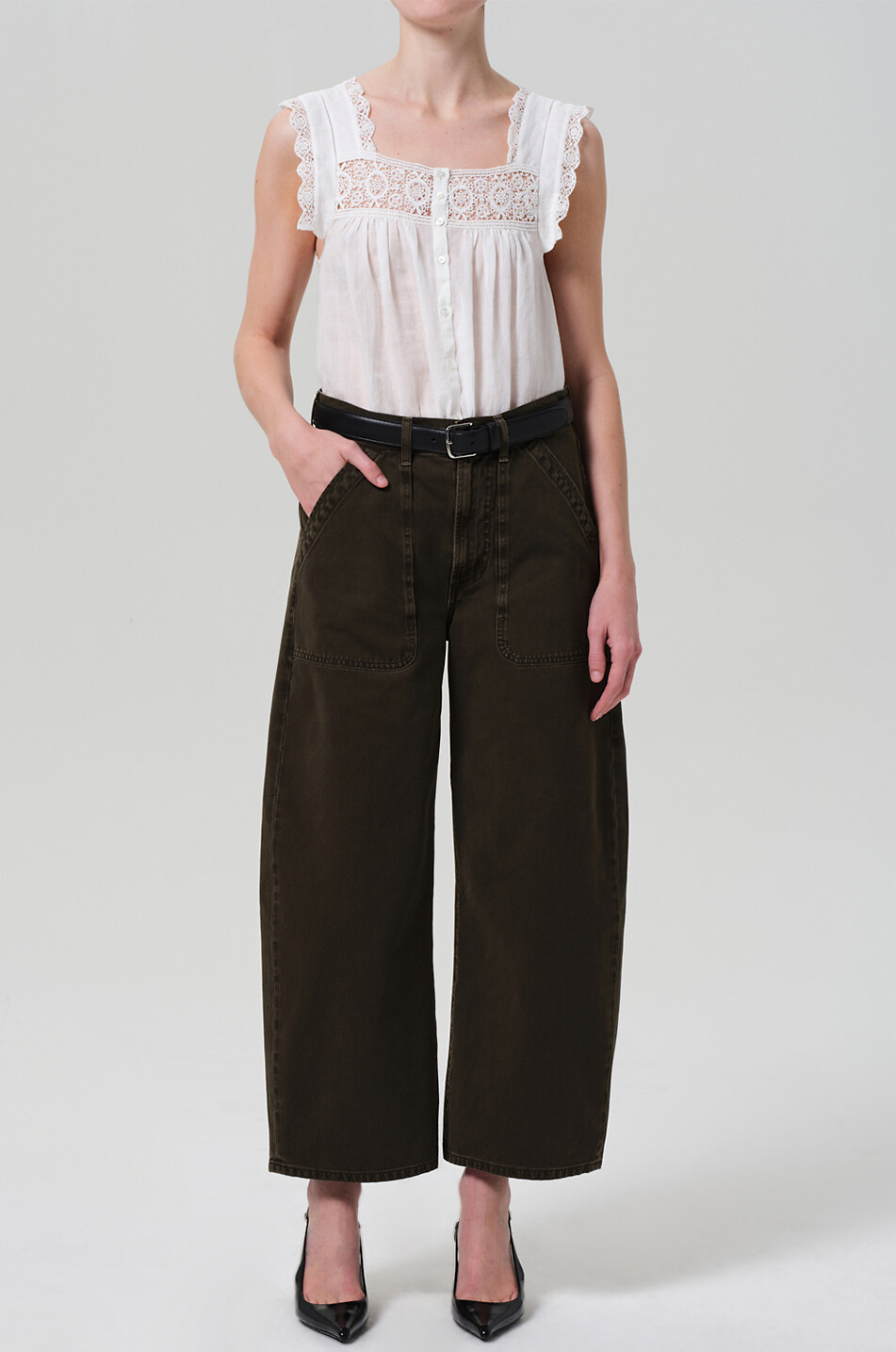 CITIZENS OF HUMANITY Ayla wide-leg jeans Women DARK GREEN 2
