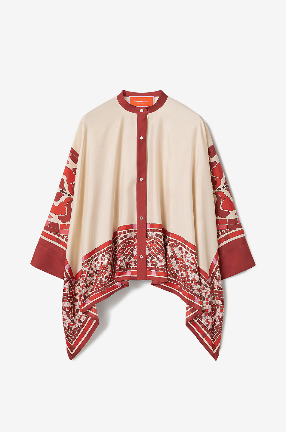 LA DOUBLEJ Hemd aus Seidentwill Foulard Cobra Placée Damen ROT 1