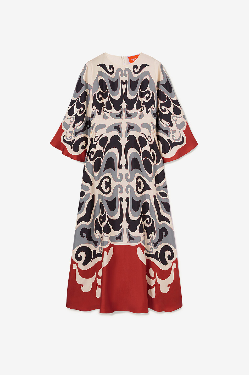 LA DOUBLEJ Robe longue en sergé de soie Long Sorella Phoenix Placée Femme MULTICOLORE 1