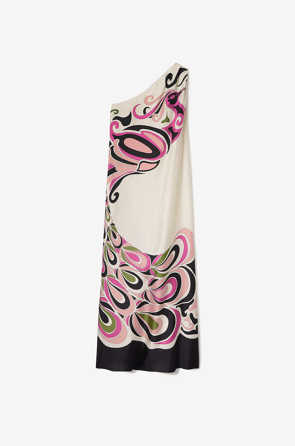 LA DOUBLEJ Langes asymmetrisches Seidentwillkleid Roy Phoenix Placée Damen BUNT 1