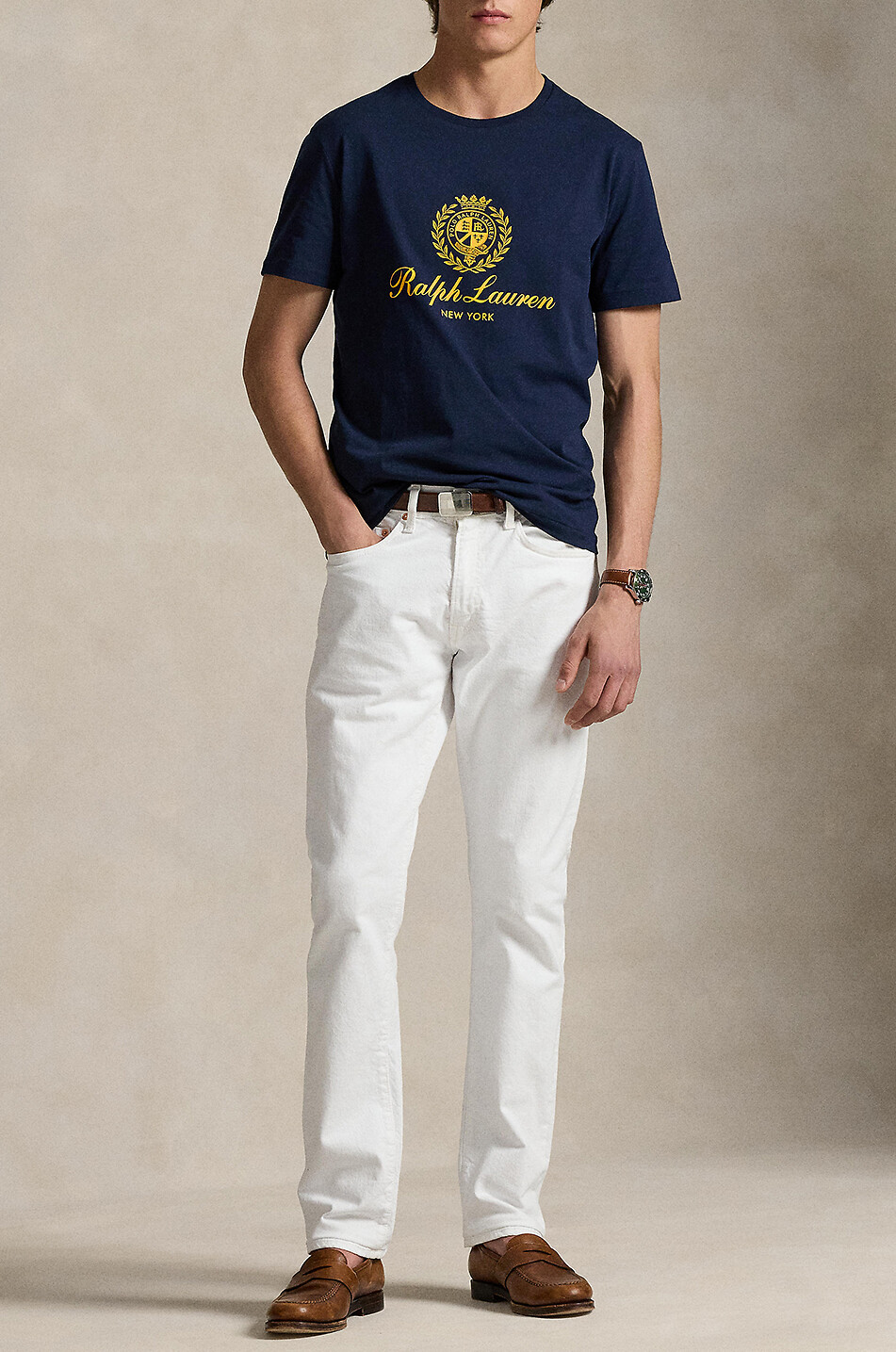 POLO RALPH LAUREN T-shirt à manches courtes Standard Fit Polo Crest Homme BLEU FONCE 4