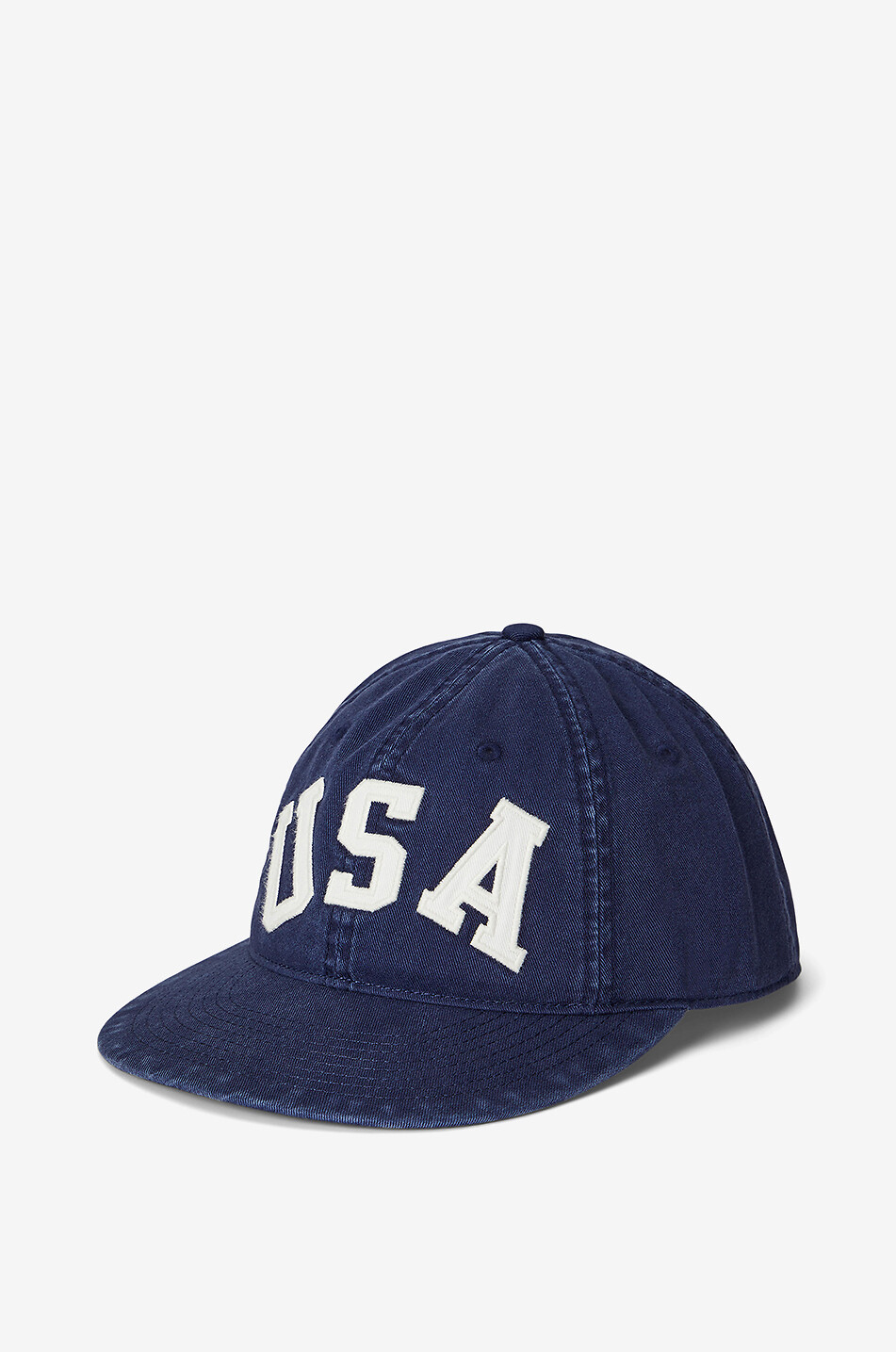 USA denim and leather baseball cap