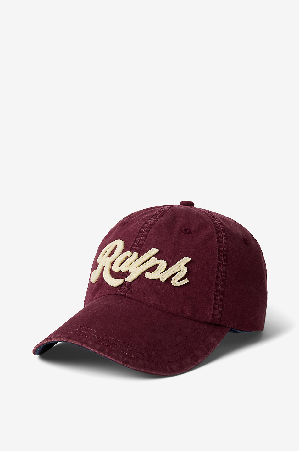 POLO RALPH LAUREN Long-Bill Ralph faded canvas baseball cap Men DARK RED 1