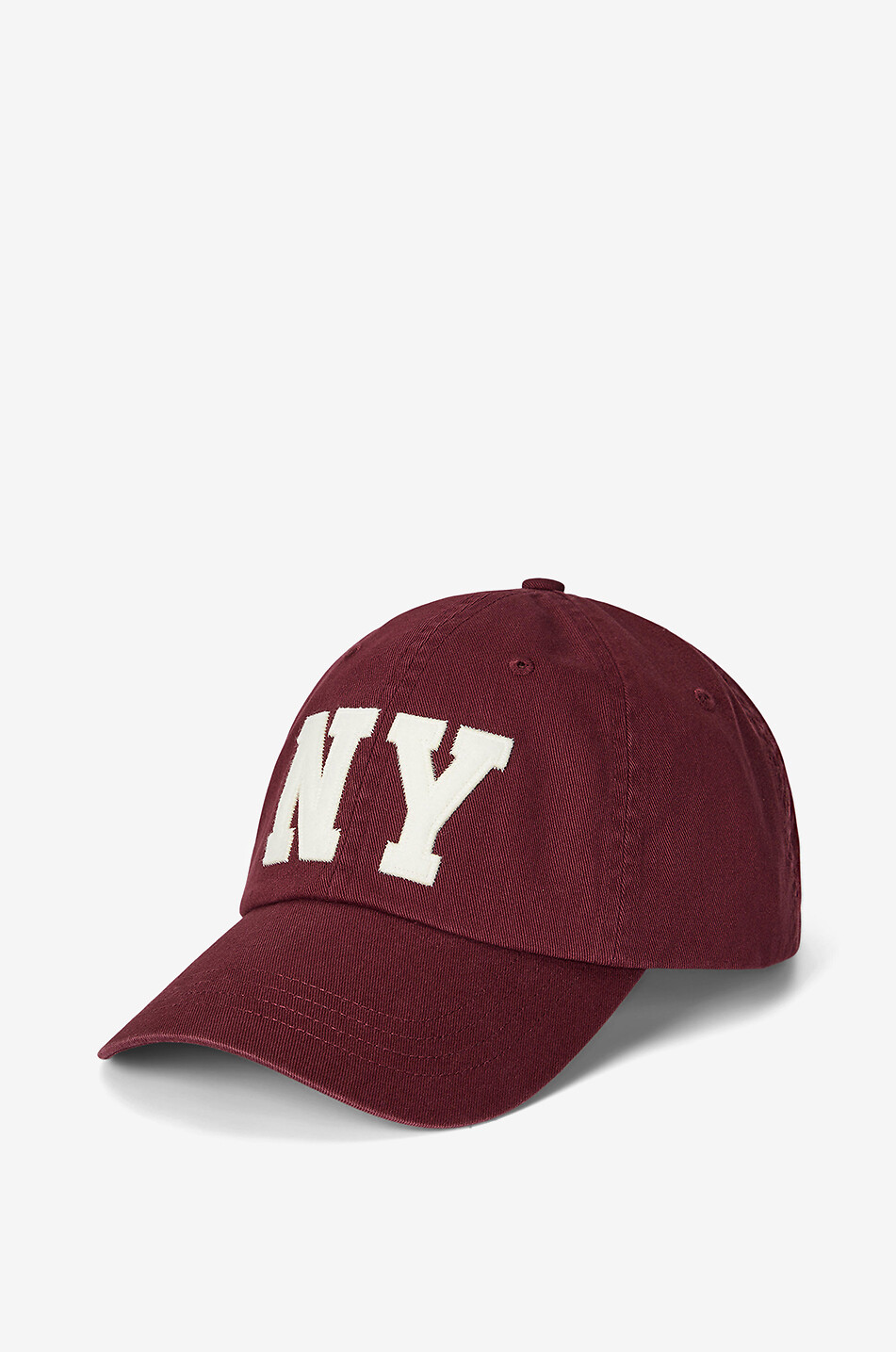 POLO RALPH LAUREN NY Patch cotton twill baseball cap Men DARK RED 1