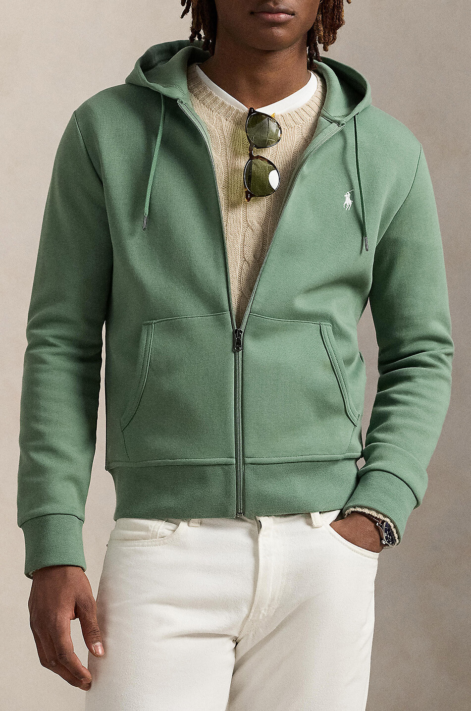 POLO RALPH LAUREN Double-Knit Pony hooded full-zip sweatshirt Men GREEN 2