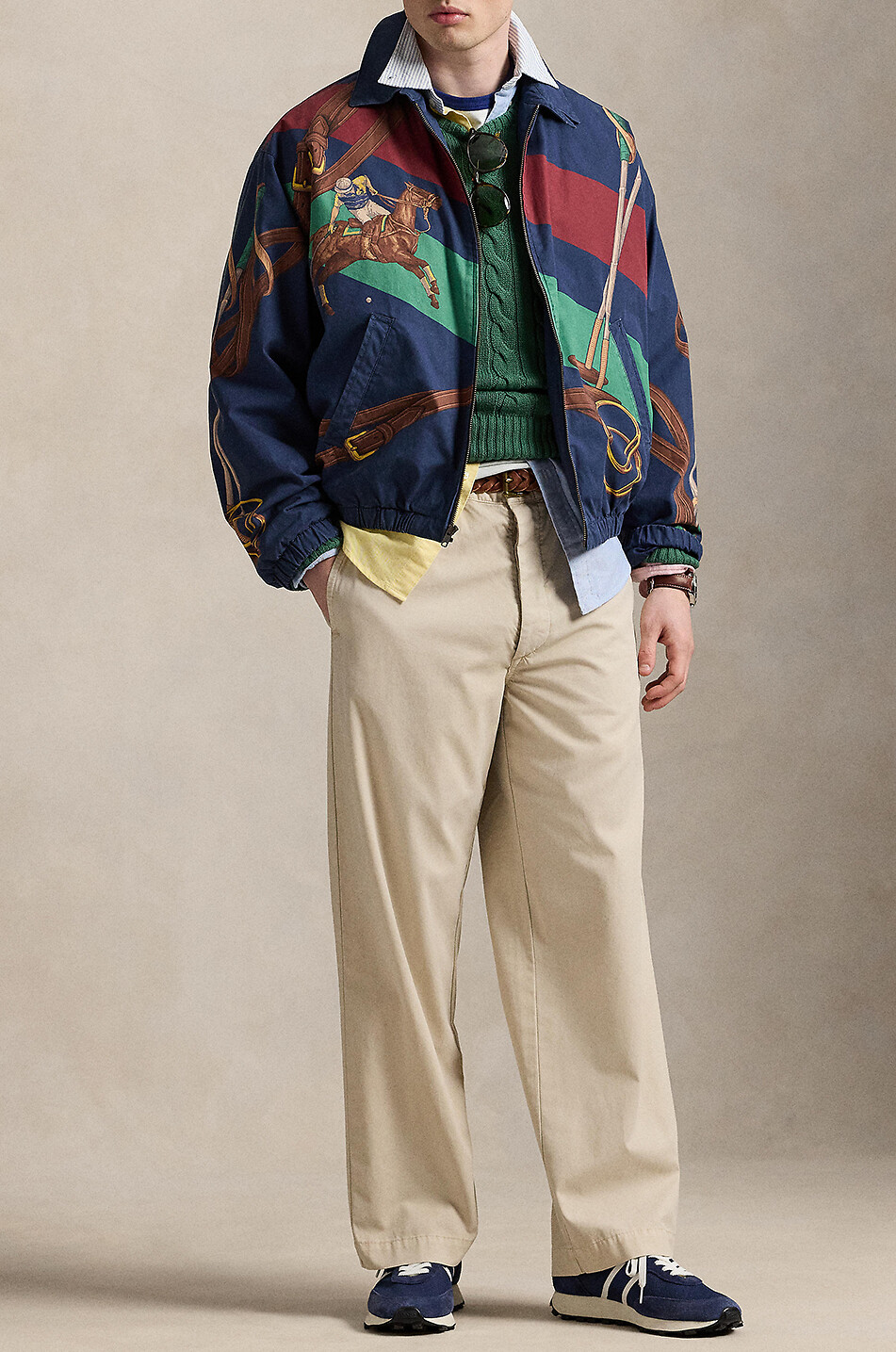 POLO RALPH LAUREN The Big Baysport equestrian print lightweight jacket Men DARK BLUE 4