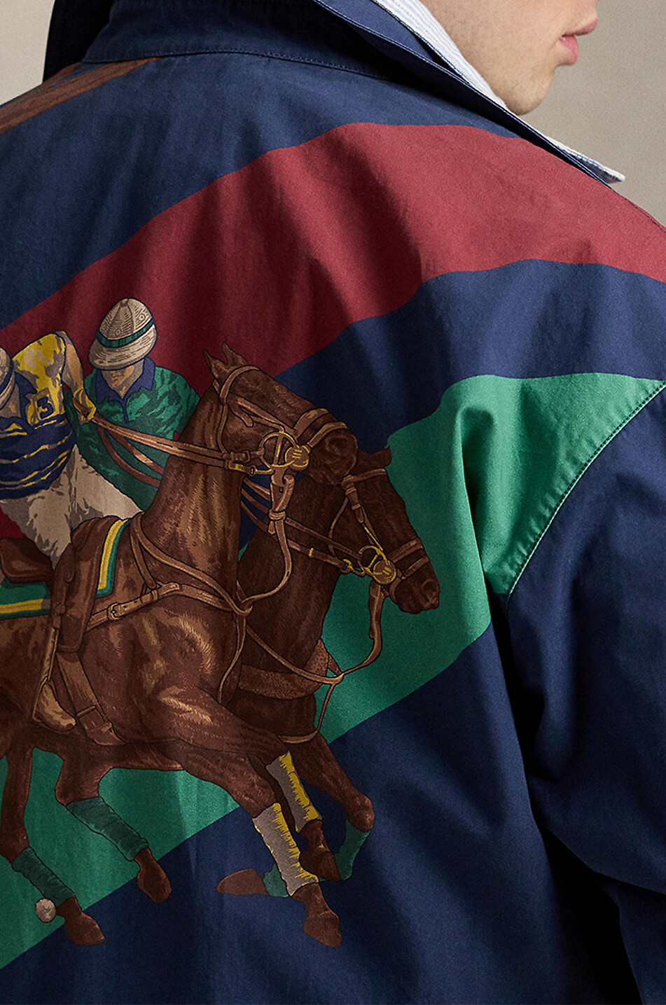 POLO RALPH LAUREN The Big Baysport equestrian print lightweight jacket Men DARK BLUE 6