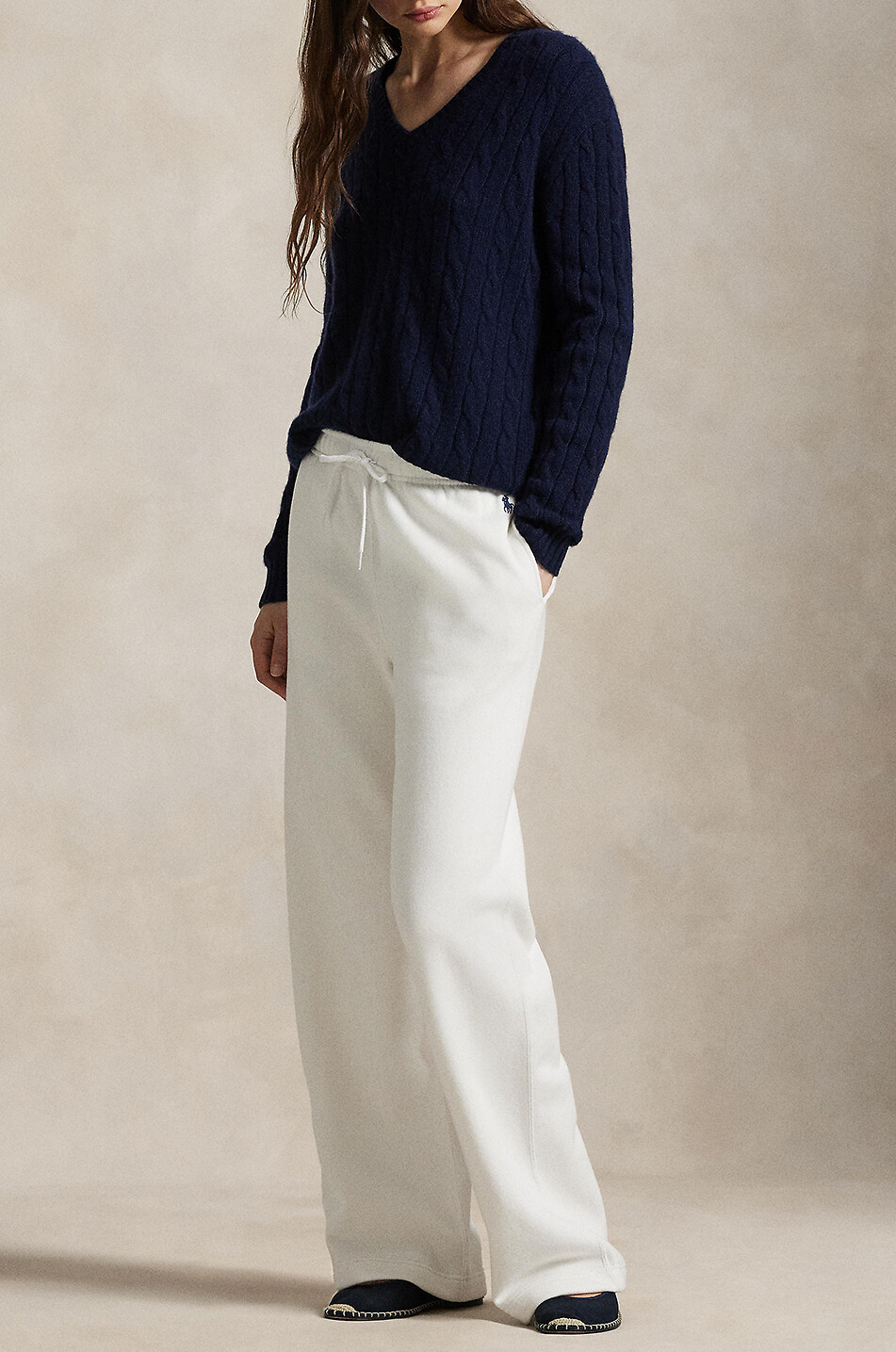 POLO RALPH LAUREN Pantalon de jogging large en molleton Pony Femme BLANC 3